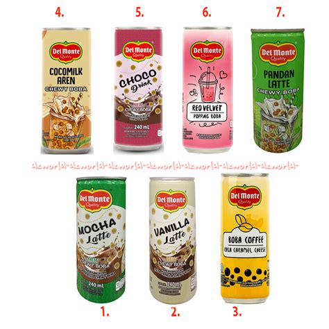 Jual Del Monte Ml Minuman Boba Kemasan Kaleng Mocha Latte Vanilla