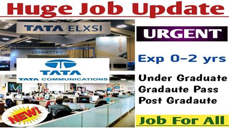 Tata Elxsi Tata Communication Fresher Job Any Gradaute B