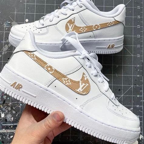 Custom Air Force 1 Beige Swoosh – SHECUSTOMIZE