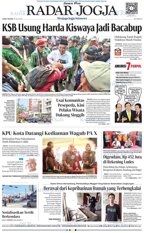 Jawa Pos Radar Jogja Edisi Jumat 19 Juli 2024 Radar Jogja