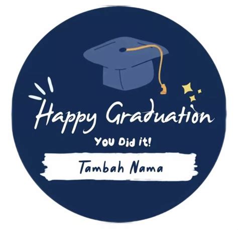 Medali Costum Happy Graduation Bisa Tambah Nama Mendali Kelulusan