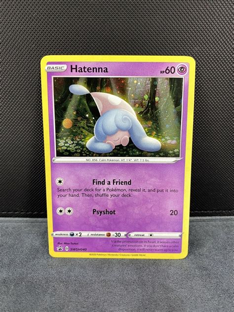 Pokemon Cards Hatenna Black Star Promo Holo Swsh040 Values Mavin