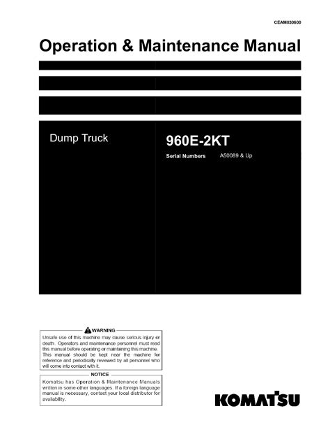 Komatsu 960e 2 Free Operation And Maintenance Manual Komatsu Operation