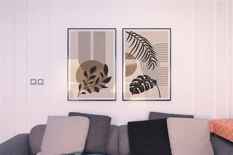 Mid Century Modern Wall Art Living Room Boho Prints Digital - Etsy