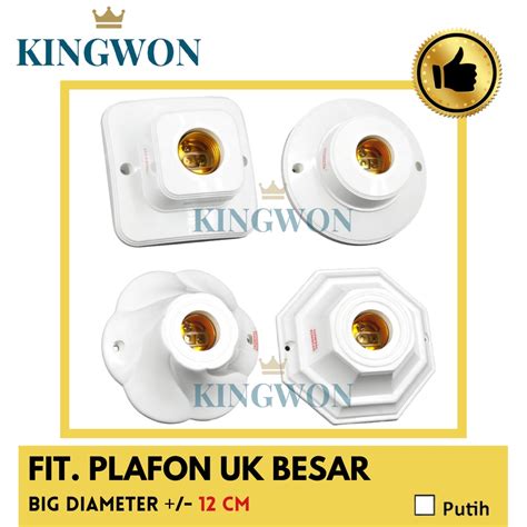 Jual Fitting Lampu Plafon Segi Fitting Plafon Putih E Dexicon