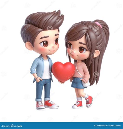 Couple of Lovers in Cartoon Style on Transparent Background (PNG ...