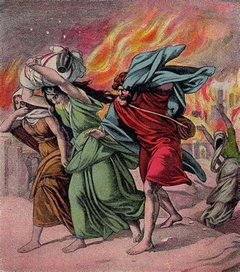 Więcej szczegółów Lot and his daughters flee Sodom as in Genesis 19 17