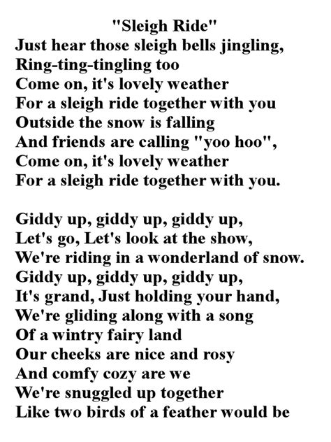 Sleigh Ride Lyrics | PDF