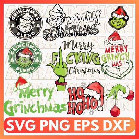 Merry Grinchmas Svg Merry Grinchmas Png Grinch Svg Grincs Etsy Uk