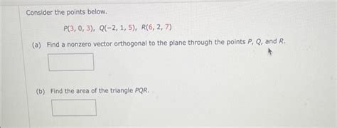 Solved Consider The Points Below