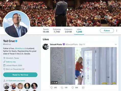 Ted Cruz In Xxx Twitter Scandal Official Account Likes Hardcore Porn