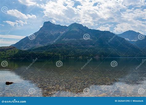 View Of A Waterton Lake National Park Canada Surrounded By Rocky