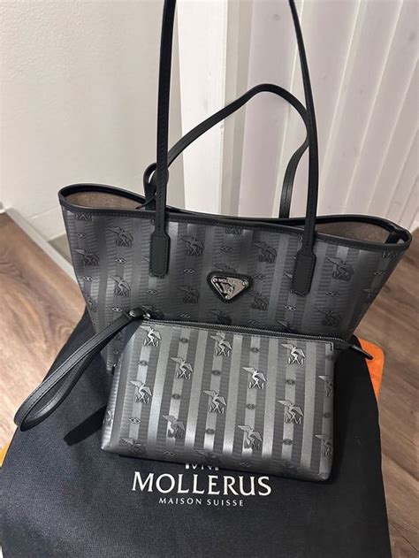 Maison Mollerus Shopper Genf Metallic Schwarz Silber Kaufen Auf Ricardo