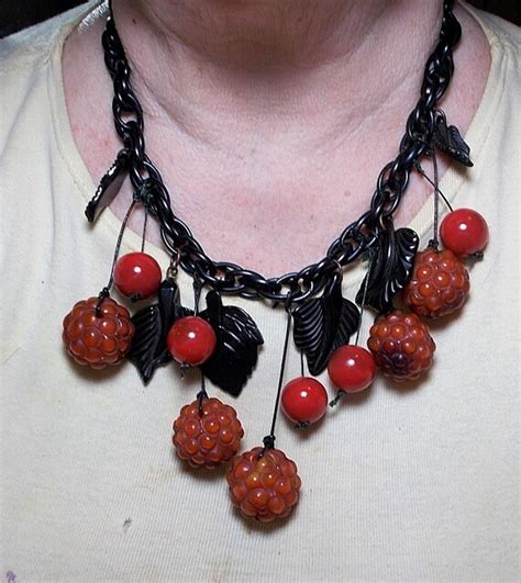 Sale Genuine Antique Cherry Bakelite Necklace W Cher Gem