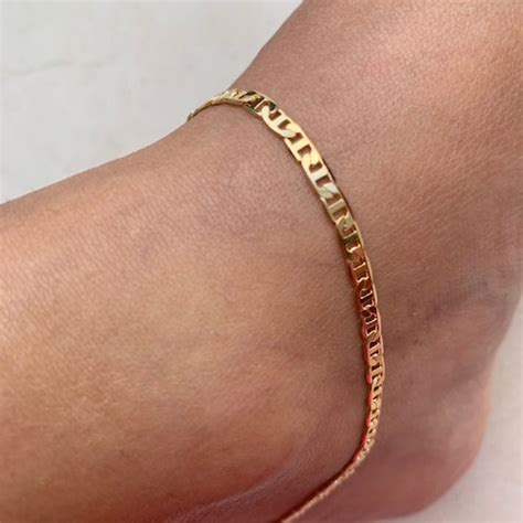 Mariner Anklet 18 K Gold Filled Marinerchain Anklet Dainty Etsy Canada