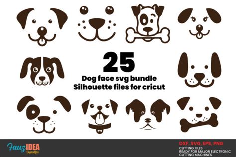 25 Dog Face Svg Bundle Graphic By Smart Crafter · Creative Fabrica