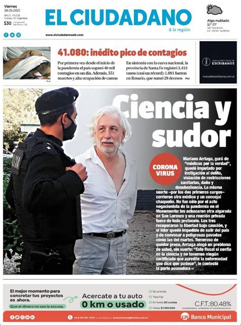 Periódico Diario El Ciudadano Y La Región Argentina Periódicos De Argentina Edición De