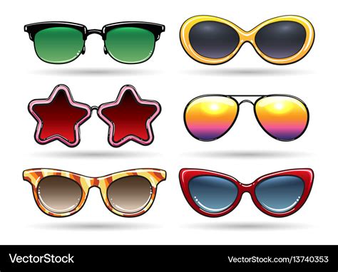 Colored Sunglasses With Reflection Royalty Free Vector Image