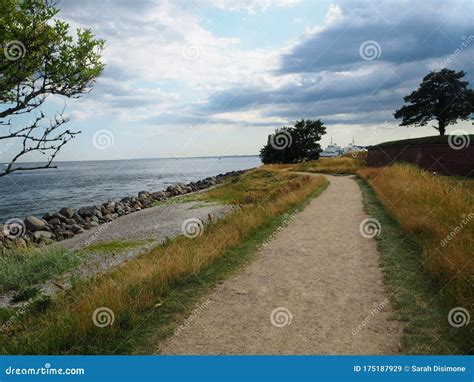 Beach Path in Helsingor stock image. Image of water - 175187929