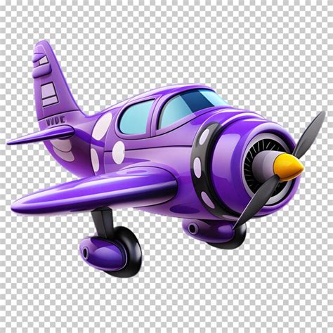 Premium Psd Purple Airplane Isolated On Transparent Background