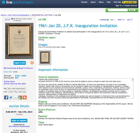 Attempted Bloggery: An Invitation to the J.F.K. Inauguration