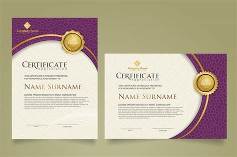 Premium Vector Set Certificate Diploma Template