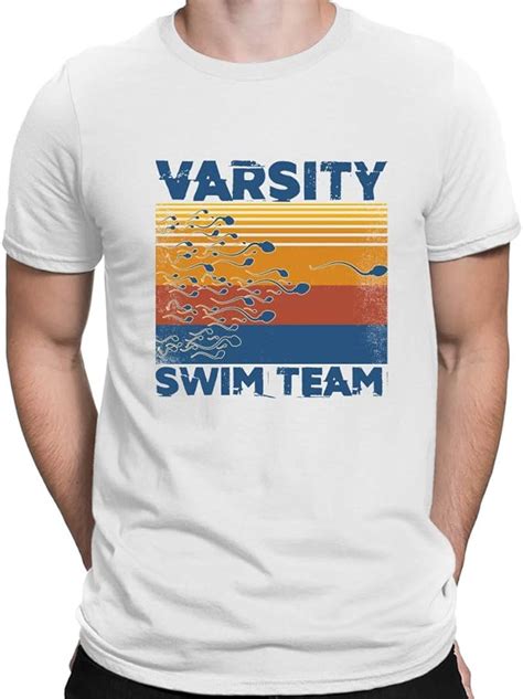 Vintage T Shirts Funny Varsity Swim Team Crew Neck Short Sleeve Ts