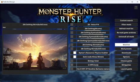 Monster Hunter Rise にMOD導入 テクスチャーが無いSemi nude Hinoa MinotoSteam ぱんはげメモ