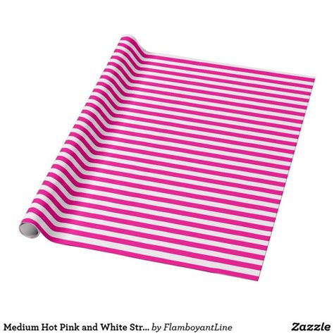 Medium Hot Pink And White Stripes Wrapping Paper Zazzle Pink And