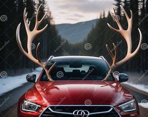 Whimsical Reindeer Antlers for Cars Spread Holiday Cheer on the Road.AI Generated Stock ...