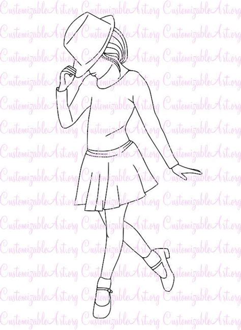 Tap Dance Digital Stamp Tap Dancer Digi Stamp Girl Tap Dancing ...