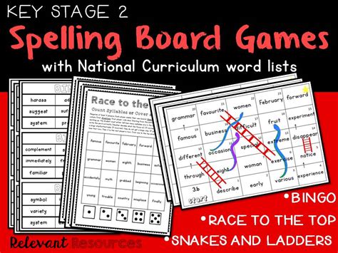 Spelling Board Games-Key Stage Two | Teaching Resources