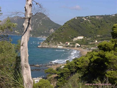 Blick Hinab Zum Pelekas Strand Kontogialos