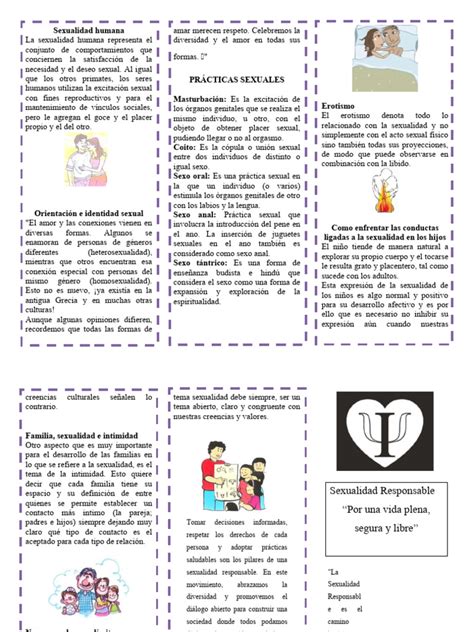 Triptico De La Sexualidad Pdf Relaciones Sexuales La Sexualidad Humana