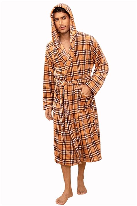 uskiin mens fleece robe  hood soft bathrobe plush robes  men