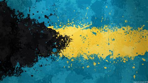 Bahamas Flag Wallpaper - Grungy Splatter by GaryckArntzen on DeviantArt