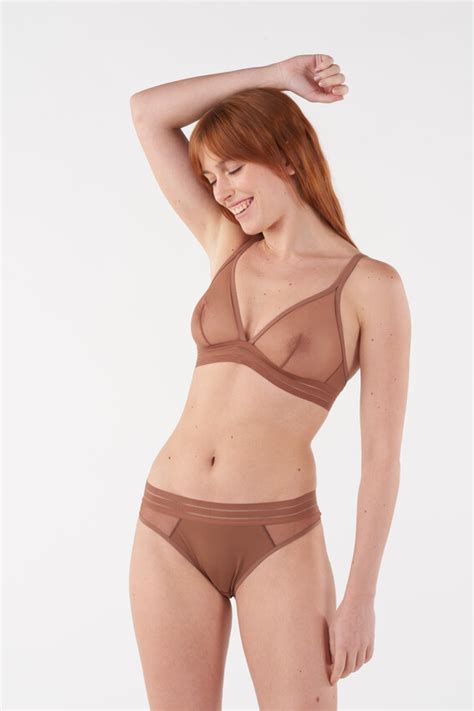 Soutien Gorge Triangle Marron En Lycra Nufit Maison Lejaby