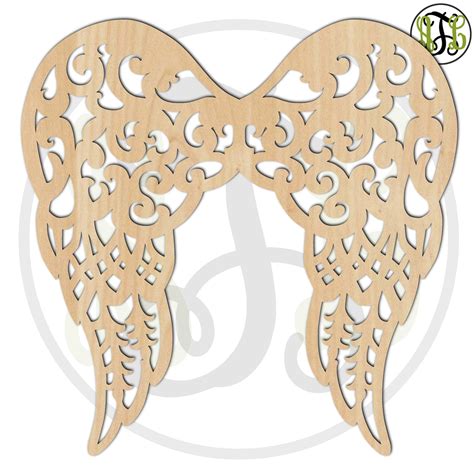 Ornate Angel Wings To Minis Small Wood Etsy Uk