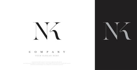 initial nk logo design vector premium vector