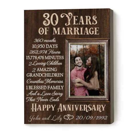 30th Anniversary Gifts, Anniversary Gift For Parents 30th, 30 Years Of ...