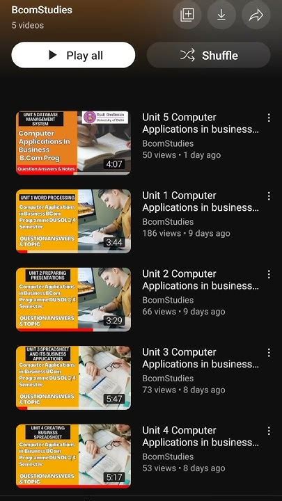 Computer Applications In Business Bcom Programme Youtube