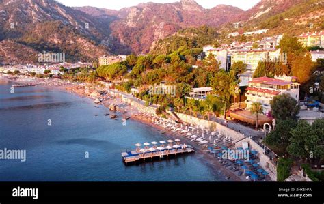 aerial image   beach  turunc turkey sunrise  resort
