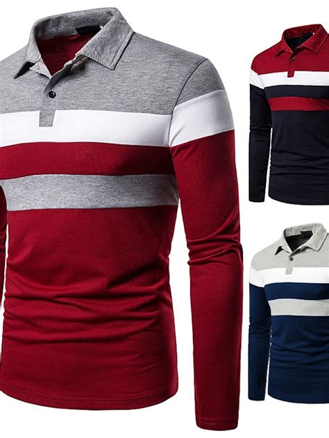 Hombre Polo Camiseta De Golf Casual Diario Cuello Ingl S Cl Sico Manga