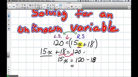 Solving For Unknown Variable