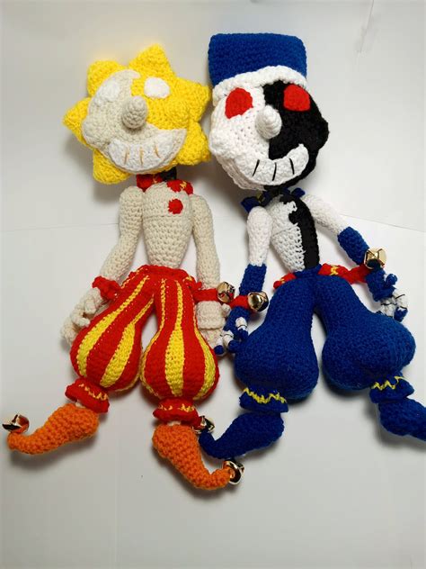 Fnaf Sun Moon Crochet Sun Or Moon Drop From Fnaf Five Nights At Freddys Plushie Etsy