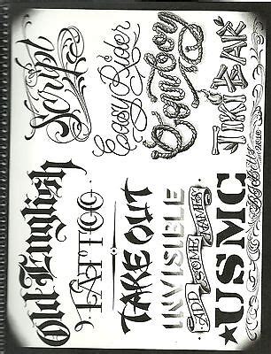 TATTOO LETTERING STYLES FLASH ON DVD CD 250 SHEETS FONTS BJ BETTS AMBIGRAMS