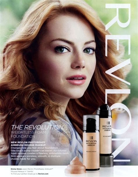 Stereotypical Makeup Ad With A Woman Emma Stone Mousse Makeup Emma