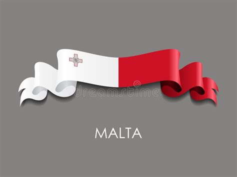 Maltese Flag Wavy Ribbon Background. Vector Illustration. Stock Vector - Illustration of nation ...