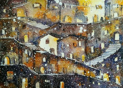 Inverno Ispirato Ai Sassi Di Matera Pittura Da Tito Fornasiero