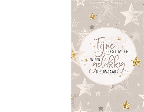 Kerstkaart Gouden Sterren Christmascard Be